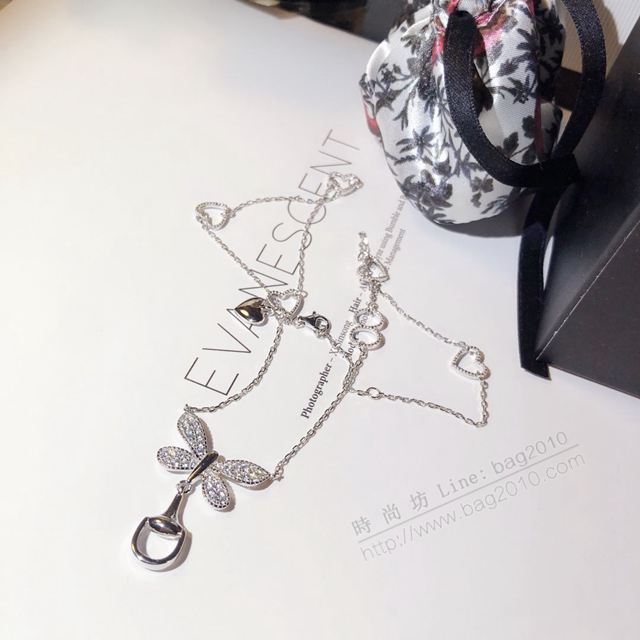 GUCCi飾品 古馳S925純銀女項鏈 Gucci新款蝴蝶項鏈  zgbq1187